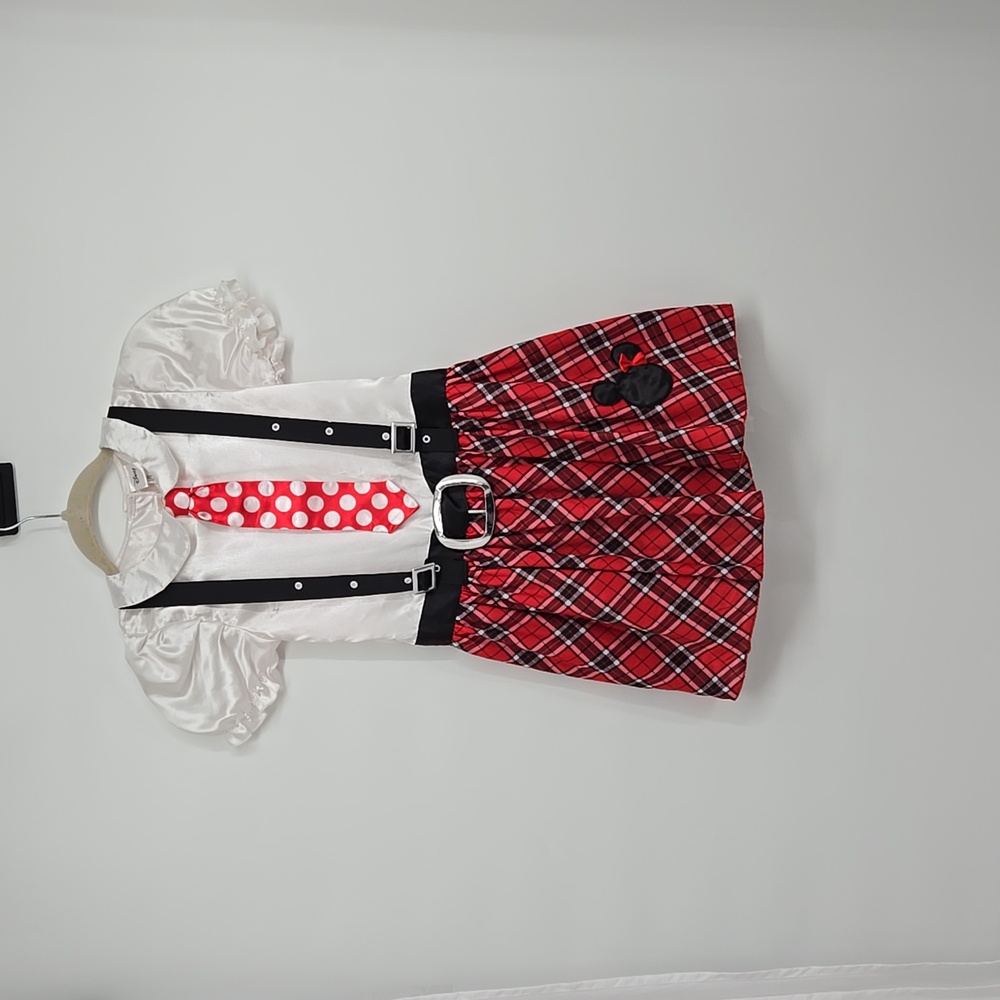 Disney Minnie Mouse Nerd Little Girls Costume Plaid Size 10-12